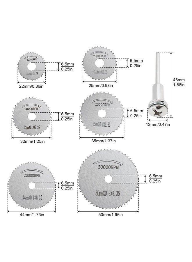 2 Sets of HSS Rotary Circular Saw Blades Cutting Discs, Wood Cutting Rotary Tool for Dremel Drills Rotary Mandrel - Image 4
